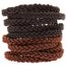 Braided Hair Ties for Women 18 Pcs Hair Ties Braided Hair Tie Braided Ponytail Holders Braided Hair Elastics Men Bracelet Thick Bands - Black and Brown