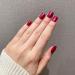 Buy Novo Ovo Short Corner Oval Press-On Nails - Angular Rose Red Monochrome | Long-Lasting Artificial Fingernails with Glue - International Shipping Available - Buy Online on GoSupps.com