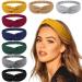 AWUMBUK Headbands for Women Non Slip Summer Head Bands for Women's Hair Headband Solid Color Knotted Hair Bands Yoga Hair Accessories for Women and Girls 8 Pack