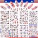 Patriotic 4th of July Nail Stickers & Star Glitter Sequins Set - American Flag Decals & Holographic Confetti - Buy Online on GoSupps.com