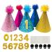 PET SHOW 5pcs Small Dog Birthday Hat Set for Boys Girls Medium Dogs Cat Kitten Puppies Party Hats with 0-9 Numbers 10 Glue dots Grooming Accessories