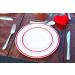  48 Pcs Plastic Plates Red Rim Disposable Set Combo 24 x 10.25 and 24 x 7.5 for Main Course Salad Appetizer Dessert Fruits Disposable Perfect for Dinner Party Holiday Events Picnics and BBQ - Buy Online on GoSupps.com
