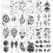 Yazhiji 36 Sheets Temporary Tattoos Stickers - 12 Arm & Chest Tattoos + 24 Tiny Black Designs for Men and Women - Buy Online on GoSupps.com