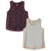 Amazon Essentials Girls and Toddlers' Active Tank Pack of 2 X-Small Black/Light Grey Space Dye