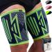 FEEL RECOVERY 2 Substitute bandage for men & women - compression thigh bandage for knee tendon quad & groin pain muscle fiber tear & cramps - breathable & non -slip XL green