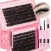 Eefofnn Fluffy Lash Extension Kit 240pcs DIY Individual Eyelashes Kit 80D+100D Cluster Lashes with Bond and Seal Lash Glue Tweezers 10-20MM D Curl Volume Eyelash Extensions DIY Lashes Extension Kit Fluffy 80D+100D lash clusters kit