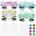 Mermaid Costume for Women Make up Kit 4 Pieces Mermaid Face Gems Stickers with 8 Bottles Holographic Glitter 3 Pieces Mermaid Scales Stencil for Festival Rave Carnival Party (Glitter Style)