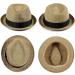 AKIO&AQUIRAX Short Brim Paper Straw Fedora Hat | Adjustable Sun Hat for Men & Women - Dark1, Medium - Buy Online on GoSupps.com