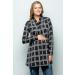 Maternity Knit Sweater - High Neck Shawl Collar Tunic Top (Made in USA) M Grey/Blk - Buy Online on GoSupps.com