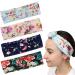 FROG SAC 4 Floral Headbands for Girls  Stretch Flower Headwraps for Teens  Soft Rose Bun Headband for Women  Cute Comfortable Fashion Head Bands