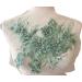 PEPPERLONELY 3D Beaded Flower Lace Applique, Wedding Dress DIY Patch Green 13.5 x 8.5 Inches - Buy Online on GoSupps.com