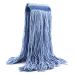 24 oz Loop-End Cotton Mop Head, Heavy Duty Mop Refills, 6 Inch Headband, Mop Head Replacement for Home, Industrial and Commercial Use (Blue)