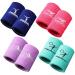 4 Pairs Sports Wristbands for Kids Colorful Kids Wrist Sweatbands Polyester Cotton Wrist Bands Sweat Band for Wrist Gym Pink, Navy, Light Purple, Turquoise