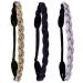 FROG SAC 3 Glitter Headbands for Girls  Adjustable No Slip Headband for Kids  Sparkly Stretch Hair Bands for Tweens  Bling Elastic Nonslip Teen Girl Hair Accessories Glitter Braided