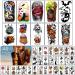 40 Sheets Halloween Funny Waterproof Temporary Tattoo Stickers for Men and Women Witch Pumpkin Lantern Bat Eagle Jack Civet Cat Tattoo Stickers for kids