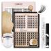 Lashview DIY Lash Extension KIT Lash Cluster with Lash Bond and Dichtung Mascara Bruster CLOSTER LASH Gleber removal and lash application for DIY eyelashes Extensions (Style-Volume-D) 144D-703-kit