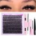 Fluffy Lash Extension Kit | 50D Wispy Mink Lashes | Thick Cluster Eyelashes 10-16mm | Includes Lash Bond Seal & Remover Winifred B - Buy Online on GoSupps.com
