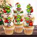 PRECUT Grinch Cupcake Toppers #2 Edible Christmas Cake Decorations Grinch Christmas Decorations Christmas Grinch Cake Topper (12) - Buy Online on GoSupps.com