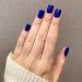 Novo Ovo Short Corner Oval Press-On Nails - Dark Blue Fake Nails | Sapphire Glue-On Artificial Fingernails for a Perfect Look - Buy Online on GoSupps.com