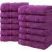ERINA Cotton Washcloths Set of 12 - Heavy GSM 100% Pure Combed Cotton - Highly Absorbent Face Towels - Quick Drying Fingertip Towels - 12x12 Inch - Plum - Buy Online on GoSupps.com