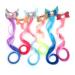 Xuxisowo 6-Colors Unicorn Hair Bows Clips Hair Accessories For Girls Kids Glitter Braided Curly Gradient Color Wig Hair Extensions(6PCS) Cute