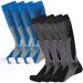 Utensilo 4 pairs of compression stockings for women and men 15-25 mmHg support stockings sport compression socks with elastic compression socks for jogging sport running (EU size: 39-46)