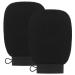 Exfoliating Body Scrub for Bath & Shower Use - Face Scrubber & Body Exfoliator for Dead Skin Remover - Korean Exfoliating Glove Shower Scrub for Men and Women - Pair All Black Black Pair