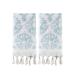 SKL Home Mirage Fringe 100% Turkish Cotton Hand Towel Set, Aqua Hand Towel Set Aqua