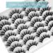 Yasnai 9D Wispy Fluffy Faux Mink False Eyelashes | Natural Cat Eye Fake Lashes - 14 Pairs Pack | 18mm - Buy Online on GoSupps.com