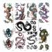 Assorted 9 Sheets Temporary Dragon Tattoos Chinese Character Waterproof Stickers for Kids Men Party Favors