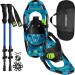 Retrospec Drifter 14/17 Inch Kids Bundle Snowshoes & Trekking Poles for Boys & Girls, All Terrain with Fully Adjustable Binding and Carry Bag with Lightweight Aluminum Hiking & Walking Sticks Brash Blue 14"