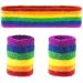 Trixes rainbow headband and sweat band for adult size unisex bracelet headband in the rainbow colors ideal for sports and for LGBT events