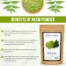 Organic Neem Powder - Lab Tested | 8 oz | Eco Kraft Bag | 100% Raw from India - Ayurvedic Skin Care & Hair Detox - Buy Online on GoSupps.com