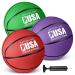 Libima 3 Pcs Official Size 5 7 Basketball Indoor Outdoor Colorful Rubber Basketball for Game Practice Training Basketball with Pump for Kids Youth Teens Men Women Purple, Green, Red Size 5 27.5''