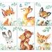 Lalelu-Prints Children's room decoration children's pictures pictures baby room forest animals poster children girl boy set of 6 (DIN A4 without frame)