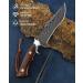 Omesio High-Quality Damask Hunting Knife | Japanese Style Damast Steel Survival Knife | Brown Outdoor Knife - Buy Online on GoSupps.com
