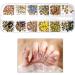 Kare & Kind 3D Nail Art Decoration Kit - Crystals Gems Rhinestones Jewels Studs - Metallic Gold Colorful Shiny Rivets - Nail Art Accessories Decals DIY Home Salon - Popular Designs and Shapes - Buy Online on GoSupps.com