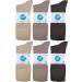 IOMI Mens Bamboo Diabetic Socks (12 Pack) Wide Calf Non-Binding Brown 7-12 - Buy Online on GoSupps.com