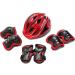 HENXING Kids Helmet Knee Elbow Pads Wrist Guard Set Red | Adjustable Protective Gear for Cycling, Skateboarding, Roller Skating | Boys Girls 4-12 Years - Buy Online on GoSupps.com