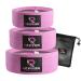 3 Sets Resistance Bands | Glutes Hips and Legs Exercise Band | Ideal for Home Gym Fitness Yoga Pilates & Workout | Women and Men Non-Slip Booty Band | Physio Resistant Loop Pink