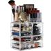 Cq acrylic Stackable Makeup Organizer Set of 3 - Large Clear Cosmetic Storage Box with 7 Drawers for Vanity - Medium Size with Tray Top - Buy Online on GoSupps.com