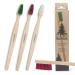 Waldkraft wooden toothbrush Blackforest 3 Set Made in Germany beech wood organic nylon stock (3-set-adults green-white-red) 3-set |Adults green |White |Red