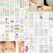 Summer Girls Tiny Temporary Tattoos  60 Sheets Colorful Cute Geometry Waterproof Tattoo Stickers  Personalized Small Fake Tattoos for Women Kids