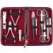 3 Swords Germany - manicure pedicure set kit - brand quality 934 BURGUNDY - SYNTHETIC LEATHER