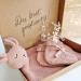Moyo Baby Gift Set in Ros | 2-Part Gift Set with Knitted Rabbit Towel & Booties | Perfect Newborn Gift for Boys & Girls | Ideal Baby Shower Gift for New Parents - Buy Online on GoSupps.com