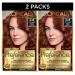 L'Oreal Paris Superior Preference Hair Dye Hair Color for Women 645 Chic Auburn Brown Hair Dye Permanent Hair Color 100% Grey Coverage 9 weeks of Luminous Fade-Defying 1 Hair Dye Kit (Pack of 2) (Packaging May Vary) Chic Auburn Brown Red