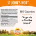 Sundown Standardized St. John's Wort Capsules 150 ea | Non-GMO, Gluten-Free, Dairy-Free, No Artificial Flavors - Buy Online on GoSupps.com