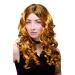 WIG ME UP - Lady's wig gold bronze black streaks middle parting long curly GFW1682-144+1