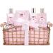 Brubaker Cosmetics - Thanks Mama - 13 -part XXL Bath and shower set with roses vanilla fragrance - gift for the mother - bathing set in decorative basket pink gift set in decorative basket