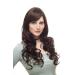 Women's wig long wavy slightly curly brown mix mahogany parting H3101-2T33